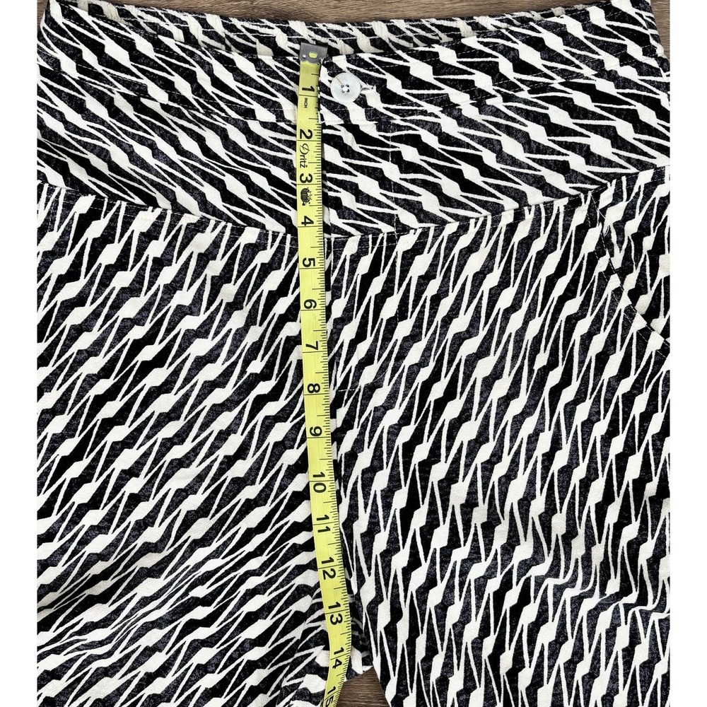 Anthropologie Abstract Print Jogger Pants Size 4 Black White Tapered Ankle Linen - Picture 5 of 9